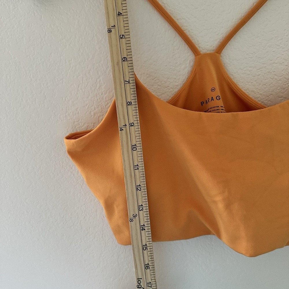 Paragon Sports Bra Women 2XL Orange Racerback Removable Pads Athletic Crop Top - Picture 8 of 9